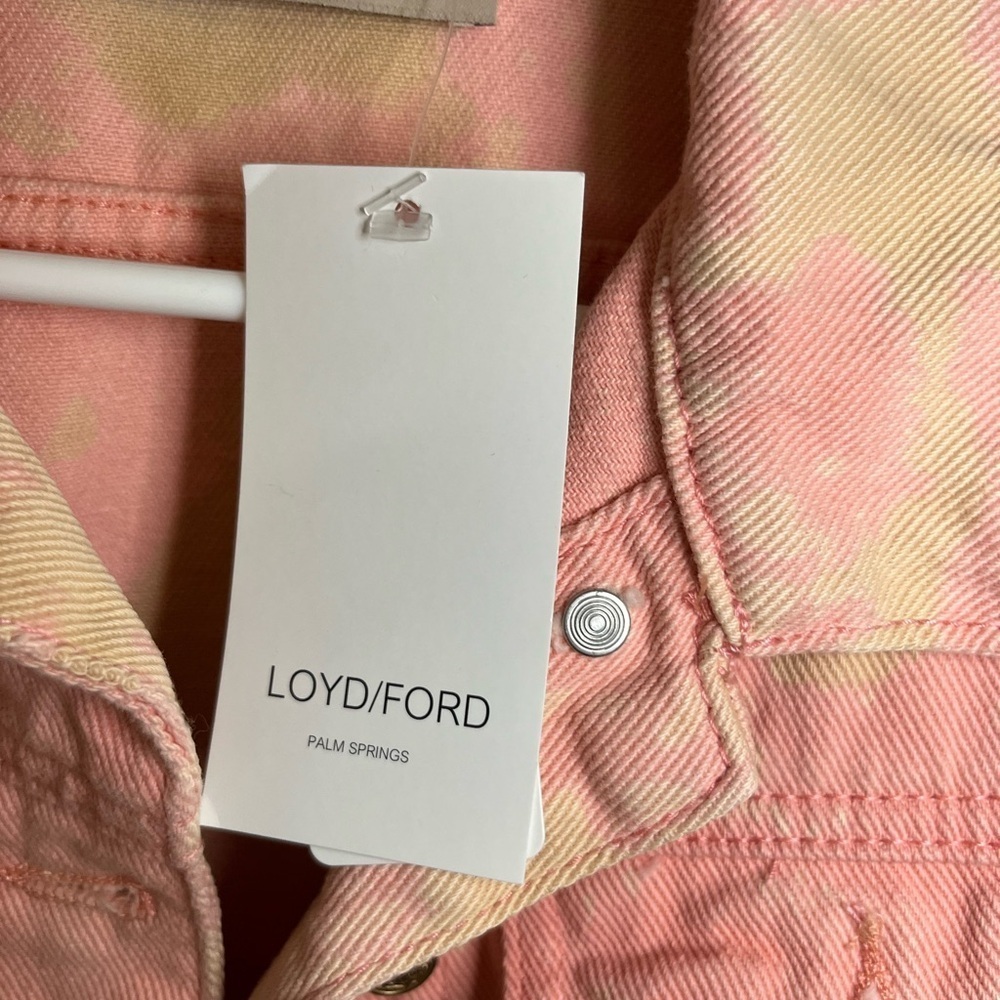 ⭐️ NEW Loyd/Ford small pink boutique distressed jacket denim rock luxury - Picture 2 of 7